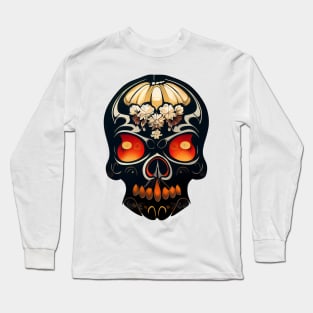 Pumpkin Skull Halloween Long Sleeve T-Shirt